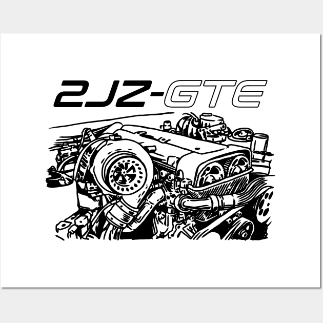 2JZ GTE Supra Engine Wall Art by celengan